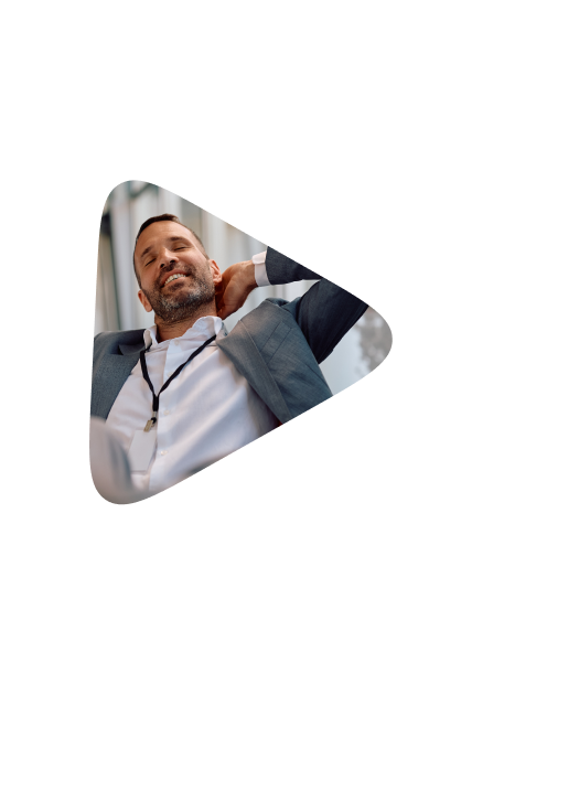 smiling businessman relaxing